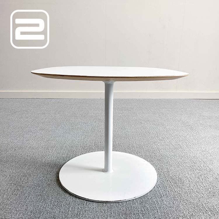 NN Bijzettafel B40-61xD59, 5xH52 - Wit / Wit Metaal Centrale poot