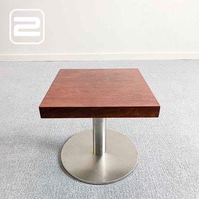 PEDRALI Bijzettafel B45xD45xH40 - Donker hout / Grijs Metaal / Chrome Centrale poot