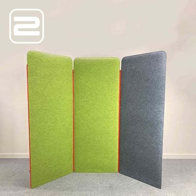 BUZZISPACE Buzziscreen Akoestische Scheidingswand by Sas Adriaenssens H202xB240xD3, 5 - Grijs / Groen Stof