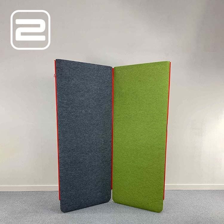 BUZZISPACE Buzziscreen Akoestische Scheidingswand by Sas Adriaenssens H202xB160xD3, 5 - Grijs / Groen Stof