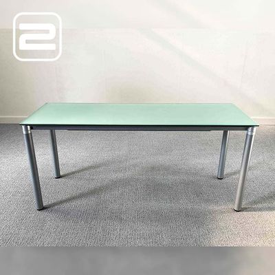 Bureau B150xD50xH67 - Getint glas Glas / Grijs Metaal 4-poot