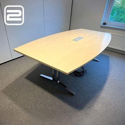 KÖNIG+NEURATH Plenum K Vergadertafel B240xD120xH74 - Hout / Inox T-poot