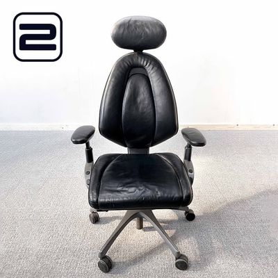 GIROFLEX 757 Expert Bureaustoel - Zwart Leer / Grijs Metaal Voetkr mt wielen GIROFLEX 757 Expert Bureaustoel - Zwart Leer / Grijs Metaal Voetkr mt wielen