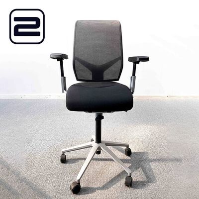 GIROFLEX Bureaustoel - Zwart Stof / Mesh / Grijs Metaal Voetkr mt wielen