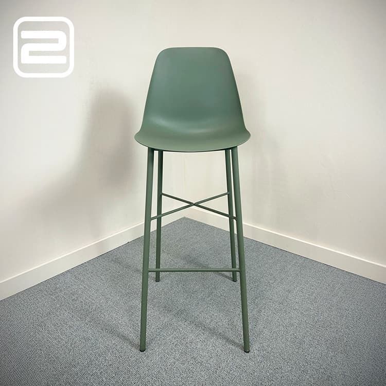 PERFECTA BarCloë Barkruk - Olijfgroen Kunststof / Metaal 4-poot