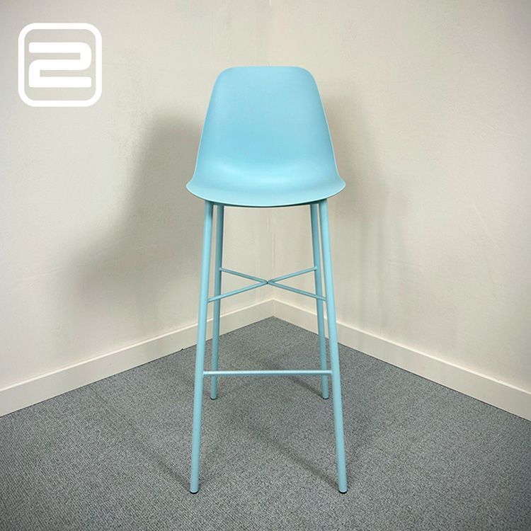 PERFECTA BarCloë Barkruk - Licht blauw Kunststof / Metaal 4-poot