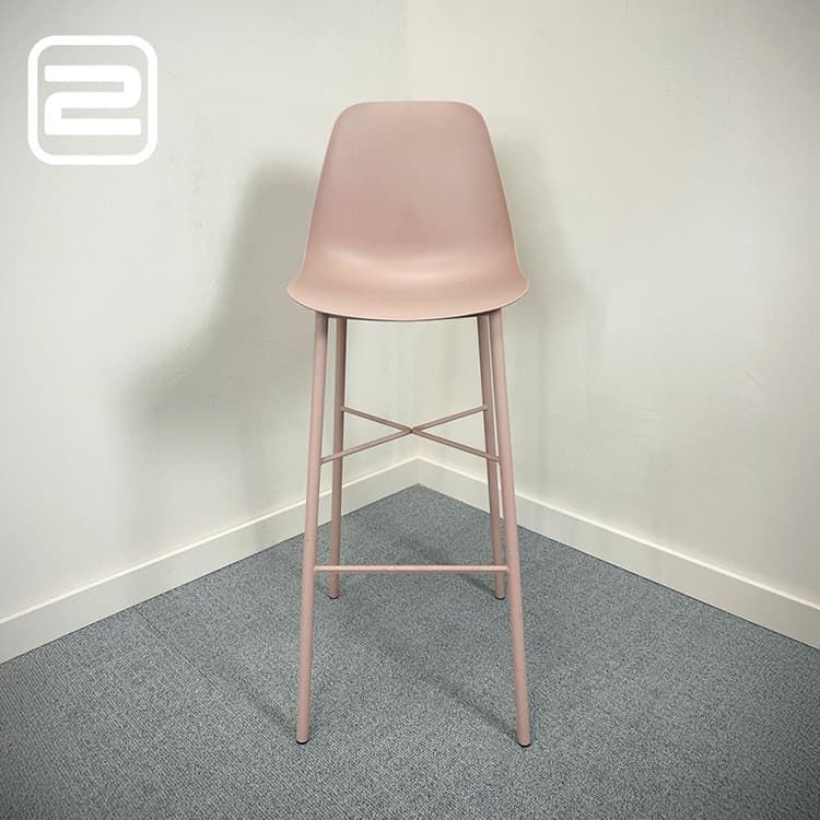 PERFECTA BarCloë Barkruk - Roze Kunststof / Metaal 4-poot