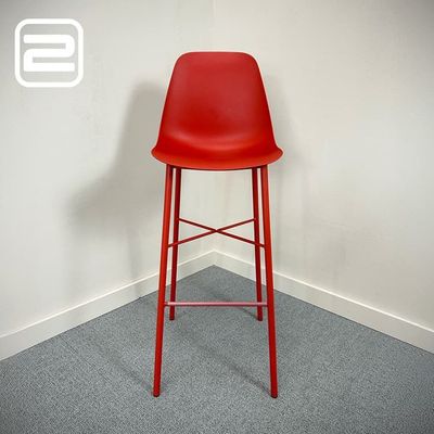 PERFECTA BarCloë Barkruk - Rood Kunststof / Metaal 4-poot