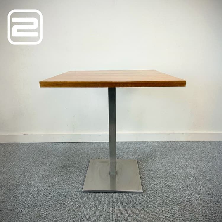 NN Tafel B70xD70xH76 - Massief hout Hout / Metaal Centrale poot