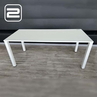 PAMI Bureau Rechthoekig B180xD80xH75 - Wit Melamine / Wit Metaal