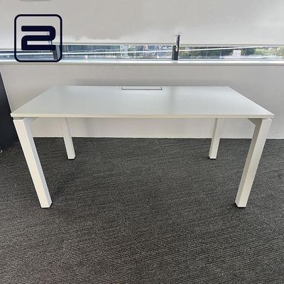 PAMI Bureau Rechthoekig B140xD80xH75 - Wit Melamine / Wit Metaal U-poot
