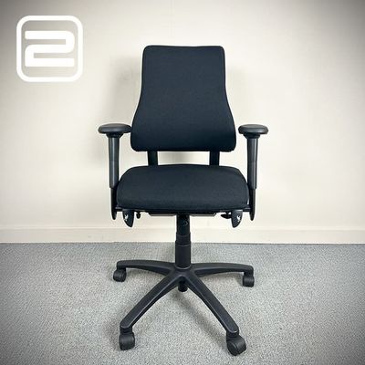 AXIA BMA 1.2 Bureaustoel refurbished - Zwart (nieuwe stof) / Zwart Kunststof Voetkr mt wielen