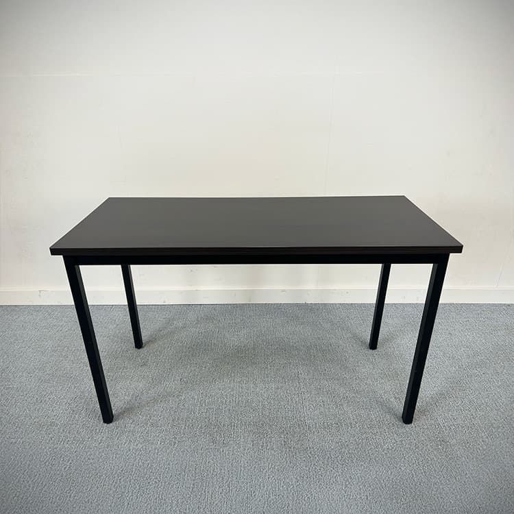 Bureau B120xD50xH74 - antraciet eiken melamine / zwart metaal vierpoot