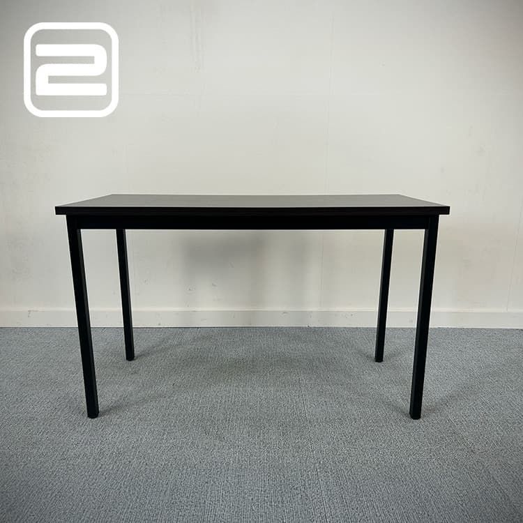 Bureau B120xD60xH74 - Antraciet eiken Melamine / Zwart Metaal Vierpoot