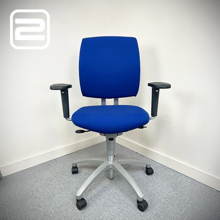 DRABERT Entrada Bureaustoel - Blauw Stof / Metaal Voetkr mt wielen