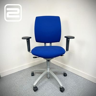 DRABERT Entrada Bureaustoel - Blauw Stof / Metaal Voetkr mt wielen