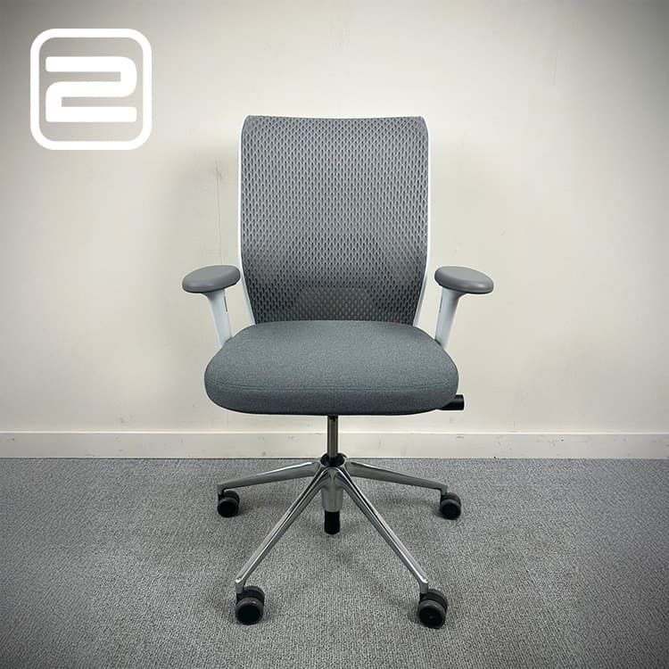 VITRA ID Chair concept Bureaustoel - Grijs Stof / Metaal Voetkr mt wielen
