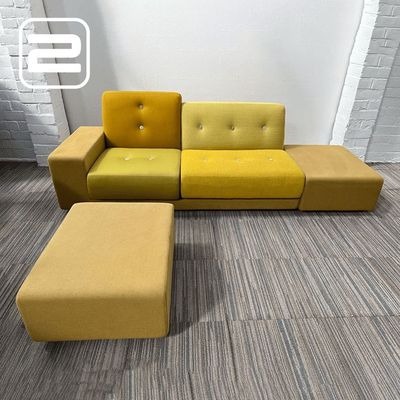 VITRA Polder Zitbank 3-zit By Hella Jongerius B260xD97xH82 - geel stof / kunststof VITRA Polder Zitbank 3-zit By Hella Jongerius B260xD97xH82 - geel stof / kunststof