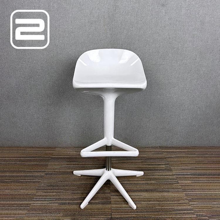 KARTELL Spoon Barkruk - Wit Kunststof / Chrome Voetkruis