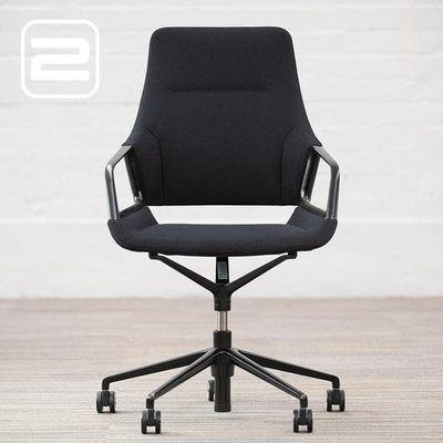 WILKHAHN Graph Bureaustoel - Zwart Stof / Zwart Voetkr mt wielen