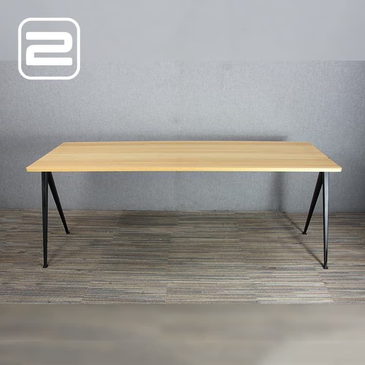 AHREND Pyramid Bureau B180xD90xH75 - Eik Hout / Zwart Metaal Vierpoot