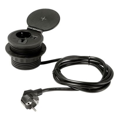 Inbouw 80mm - 2x USB-C, 1x USB-A, 1x Wireless Charger, 1x Stroom