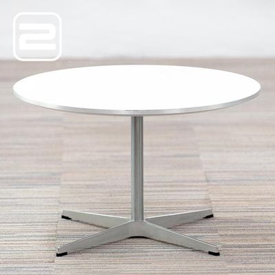 FRITZ HANSEN Circular A223 Salontafel B75xD75xH47 - Wit Laminaat / Grijs Aluminium Sterpoot