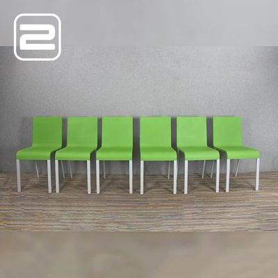 Set van 6x VITRA Maarten van Severen .03 Design Stoel - Groen Kunststof / Alu Vierpoot Set van 6x VITRA Maarten van Severen .03 Design Stoel - Groen Kunststof / Alu Vierpoot