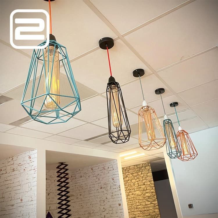 Set van 5x Geometrische Hanglamp Kooi-lamp