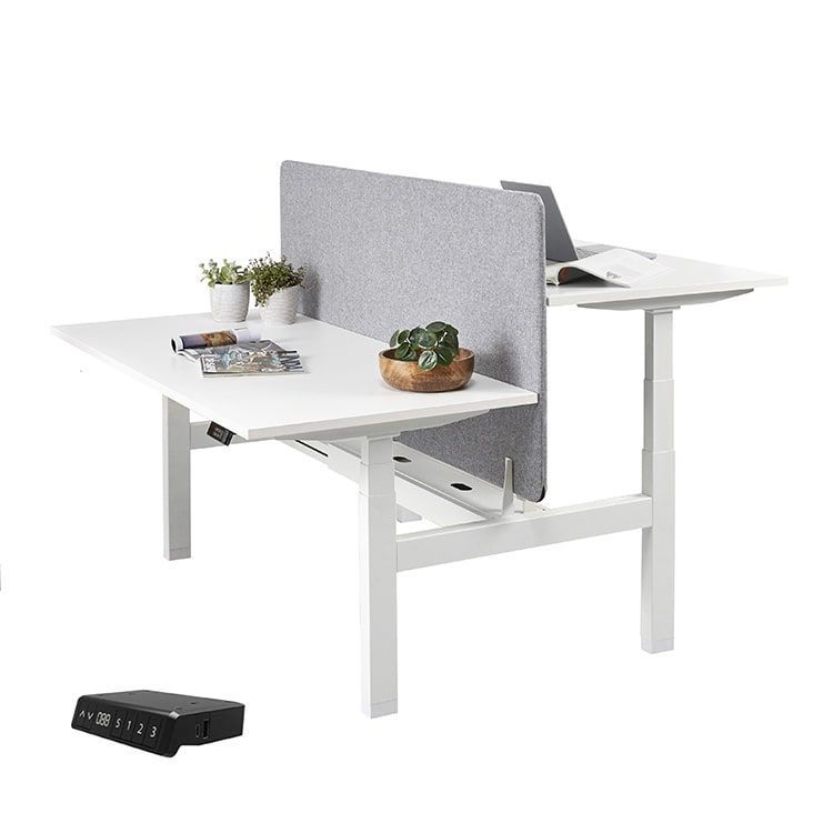 Business XFB3 DUO Elektrische Zit-Sta Dubbele Workbench B120xD165 xH65-130 - T-Poot