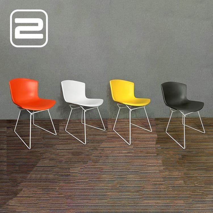 Set van 4x KNOLL Plastic side chair Ontvangststoel - Kunststof