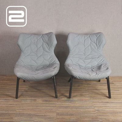 Set van 2x KARTELL Foliage design Lounge Zetel - Blauw Stof / Zwart Vierpoot