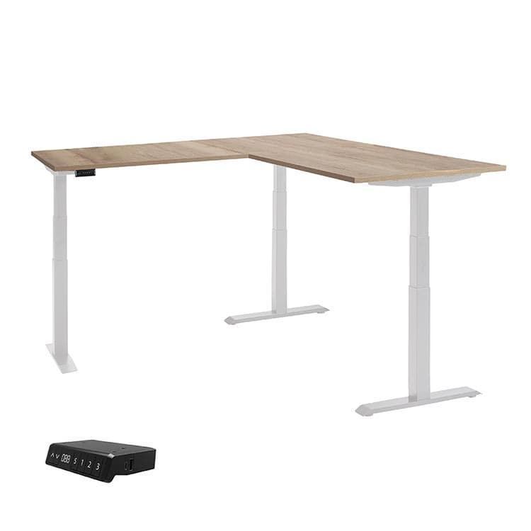 Business XF390 Elektrisch Zit-Sta Hoekbureau 200x100+80x60 xH65-130 - T-Poot