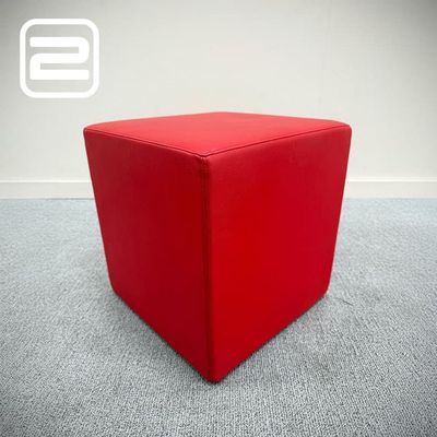DRISAG Poef B45xL45xH45 - Rood Leder