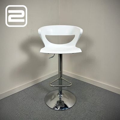KASTEL Kicca plus Barkruk - Wit Kunststof / Metaal Centrale Poot
