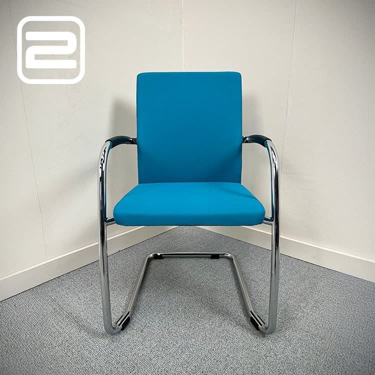 NN Ontvangststoel - Blauw Stof / Metaal Slede