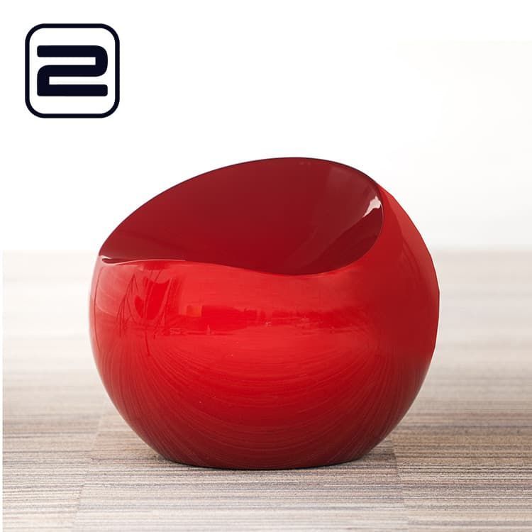 DUPONT Finn Stone Bezoekersstoel - Rood Kunststof / Rood Bol