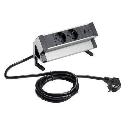 Opbouw Stekkerdoos Powerdock - 1x USB-C, 1x USB-A, 2x Stroom