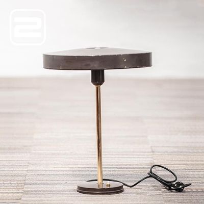 PHILIPS Timor Lamp Tafel- Bureaulamp B40xD40xH53 - Bruin / Gouden 1-voet