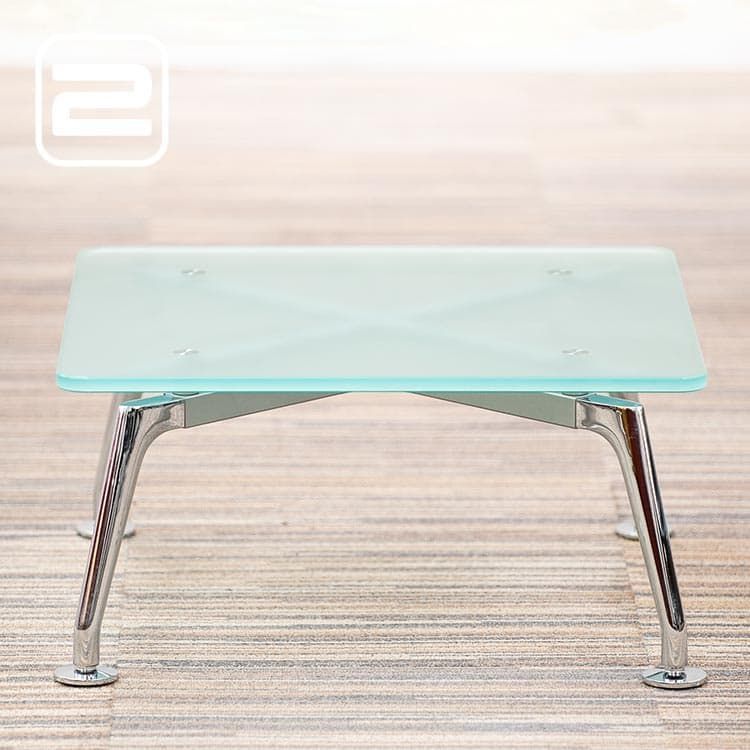 NN Salontafel B40xD40xH30 - Doorzichtig Melkglas / Chrome 4-poot