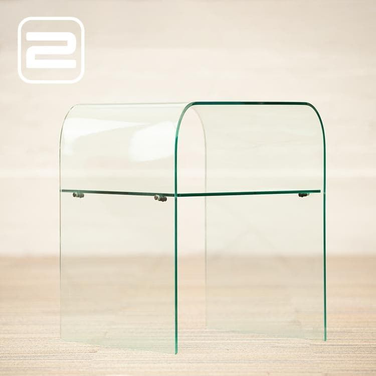 FIAM ITALIA Bijzettafel B48xD45xH58 - Doorzichtig Glas 2-poot