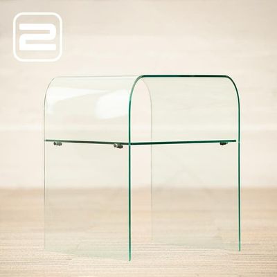 FIAM ITALIA Bijzettafel B48xD45xH58 - Doorzichtig Glas 2-poot