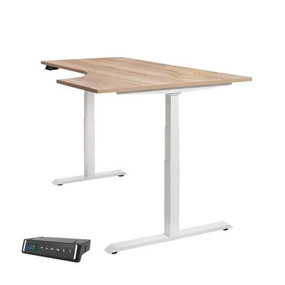 Premium XFWING Elektrisch Zit-Sta Wingbureau B160x80+D120x60 xH65-130 - T-Poot