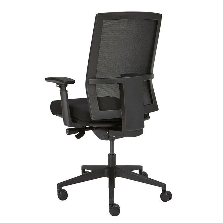 6 SERIE Mesh Bureaustoel - Zwart Mesh / Kunststof Voetkr mt wielen