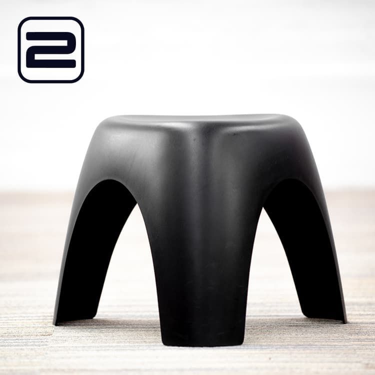 VITRA Elephant Stool Poef B52xL47xH37 - Zwart Kunststof / Zwart Kunststof 3-poot
