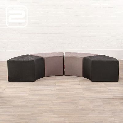 Set van 4x FATBOY 2nd Avenue Parc Poef B88xL57xH49 - Grijs en Zwart Polyesther / Grijs en Zwart Polyesther