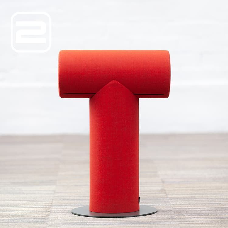 KINNARPS Materia Mr T Kruk by Ola Giertz & Roger Duverell - Oranje Stof / Grijs staal 1-poot