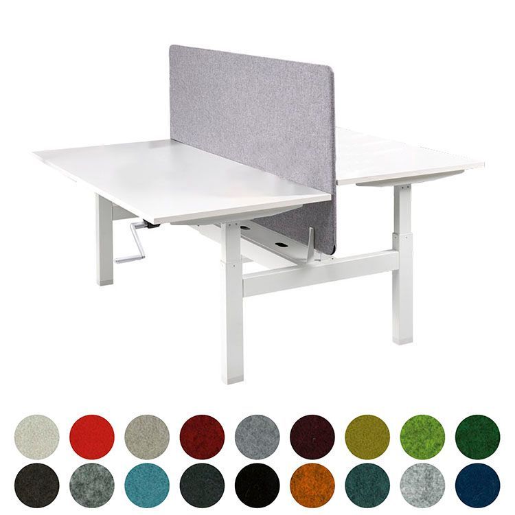 BASIC Akoestisch Tussenpaneel voor DUO workbenches H80xB120-200xD3.2 - Wolvilt