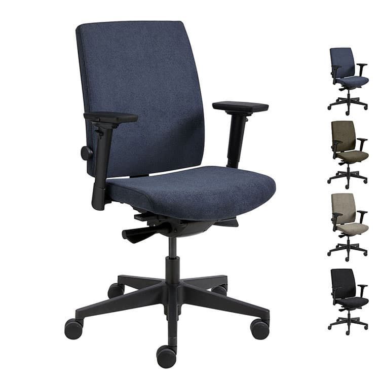 9 SERIE Bureaustoel (10jaar garantie) - 100% recycled Regain Stof / Kunststof Voetkr mt wielen