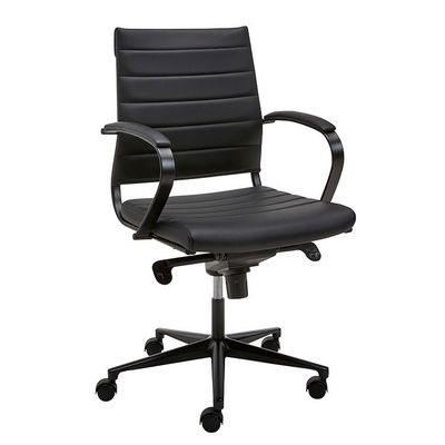 600 SERIE Design Bureaustoel / Vergaderstoel Lage rug - Zwart Kunstleder / Kunststof Voetkr mt wielen 600 SERIE Design Bureaustoel / Vergaderstoel Lage rug - Zwart Kunstleder / Kunststof Voetkr mt wielen